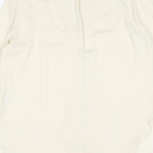 Marks and Spencer Womens Ivory Polyester Basic Blouse Size 8 V-Neck