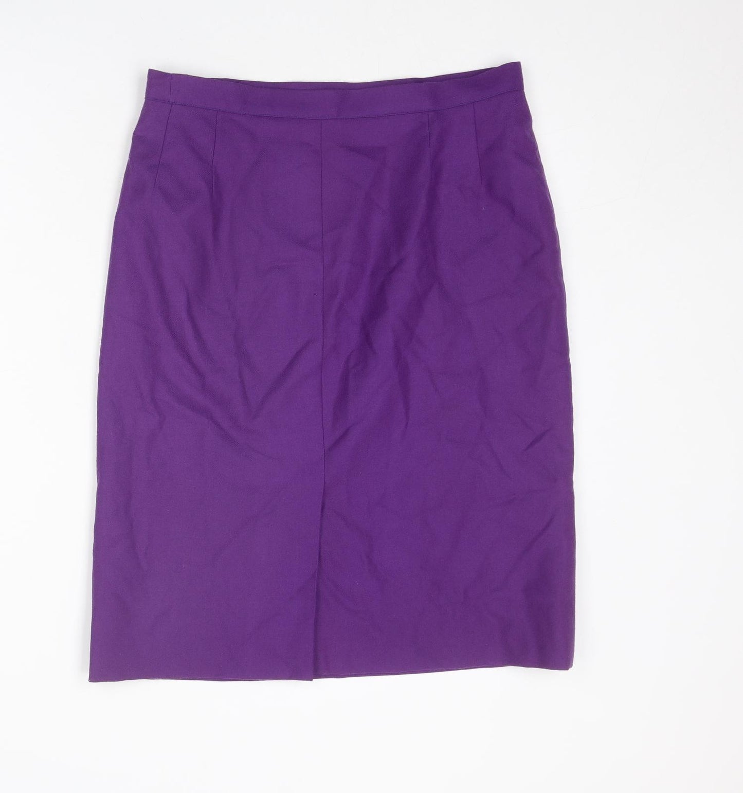 Jaeger Womens Purple Wool A-Line Skirt Size 10 Zip