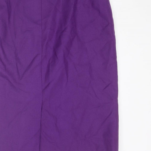 Jaeger Womens Purple Wool A-Line Skirt Size 10 Zip