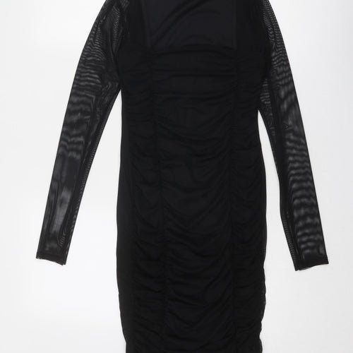 Nasty Gal Womens Black Polyester Bodycon Size 10 Scoop Neck Pullover
