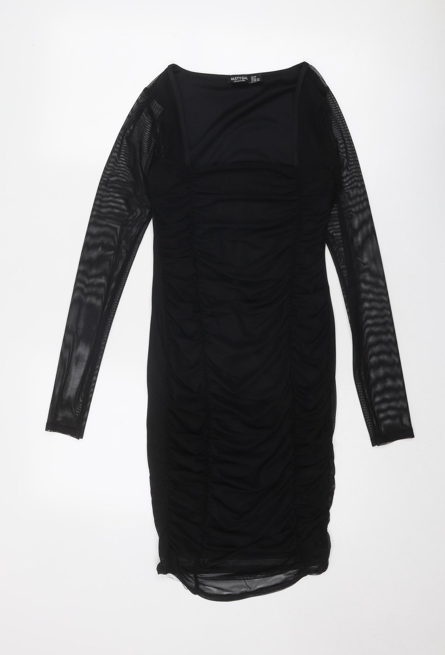 Nasty Gal Womens Black Polyester Bodycon Size 10 Scoop Neck Pullover