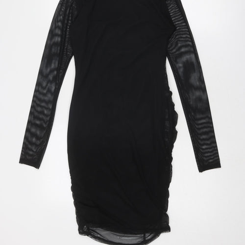 Nasty Gal Womens Black Polyester Bodycon Size 10 Scoop Neck Pullover