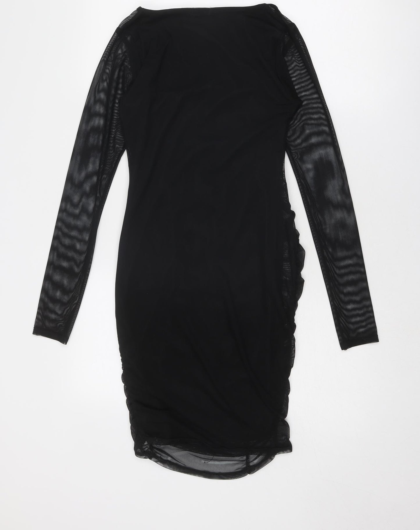 Nasty Gal Womens Black Polyester Bodycon Size 10 Scoop Neck Pullover