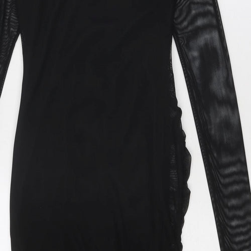 Nasty Gal Womens Black Polyester Bodycon Size 10 Scoop Neck Pullover