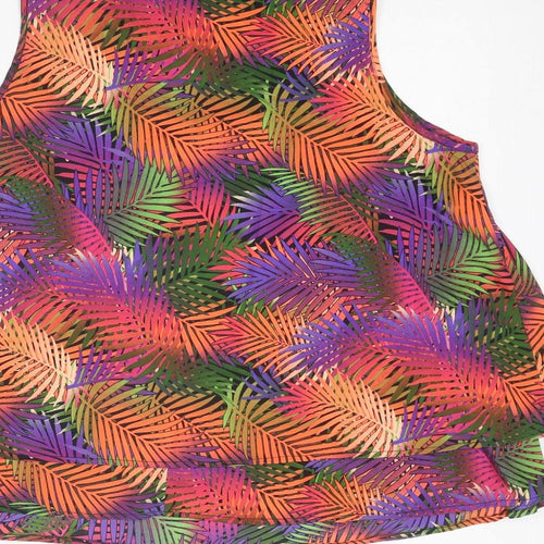 Originals Womens Multicoloured Geometric Polyester Basic Tank Size 18 Scoop Neck - Palm Print