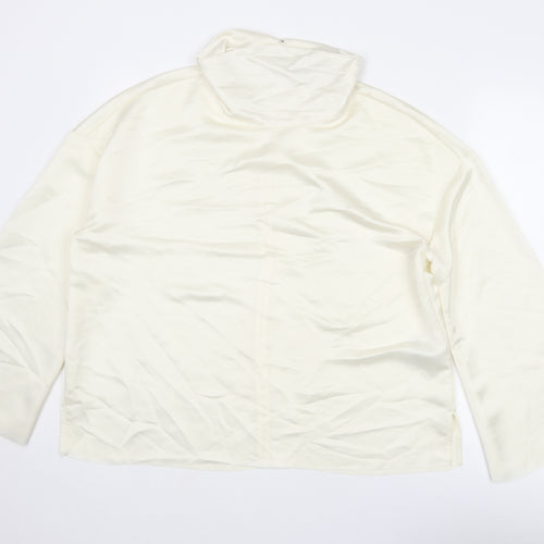 Autograph Womens Ivory Polyester Basic Blouse Size 16 High Neck