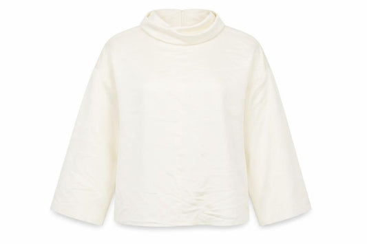 Autograph Womens Ivory Polyester Basic Blouse Size 16 High Neck