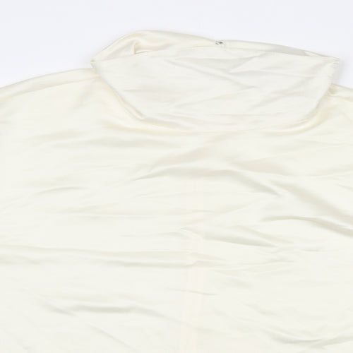 Autograph Womens Ivory Polyester Basic Blouse Size 16 High Neck