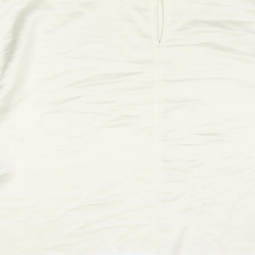 Autograph Womens Ivory Polyester Basic Blouse Size 16 High Neck