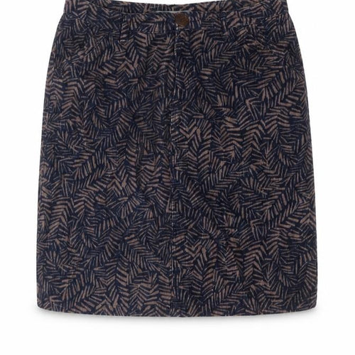 Lily & Me Womens Blue Geometric Cotton A-Line Skirt Size 10 Zip - Leaf pattern