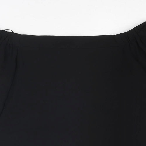 River Island Womens Black Polyester Basic Blouse Size 12 Off the Shoulder