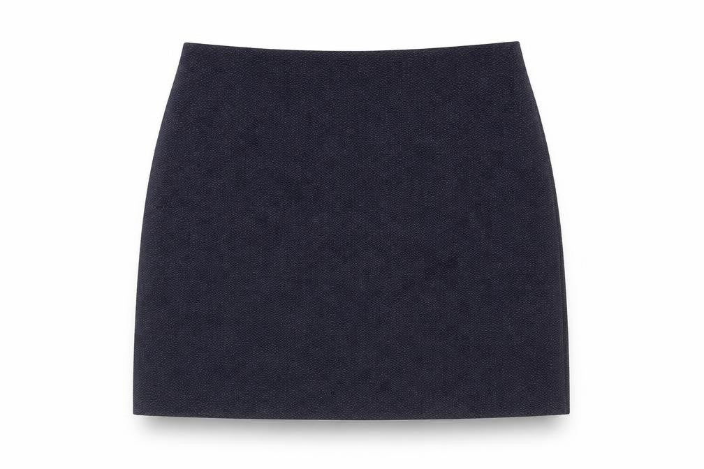 Front view of Monsoon women’s blue geometric polyester a-line skirt, size UK 14, zip