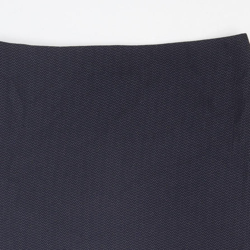 Monsoon Womens Blue Geometric Polyester A-Line Skirt Size 14 Zip