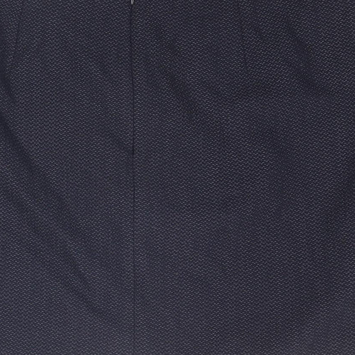 Monsoon Womens Blue Geometric Polyester A-Line Skirt Size 14 Zip