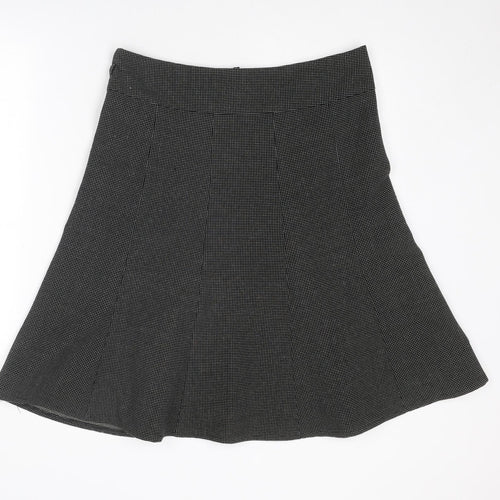 NEXT Womens Black Polka Dot Polyester Swing Skirt Size 14 Zip