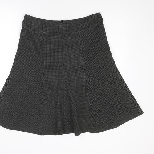 NEXT Womens Black Polka Dot Polyester Swing Skirt Size 14 Zip