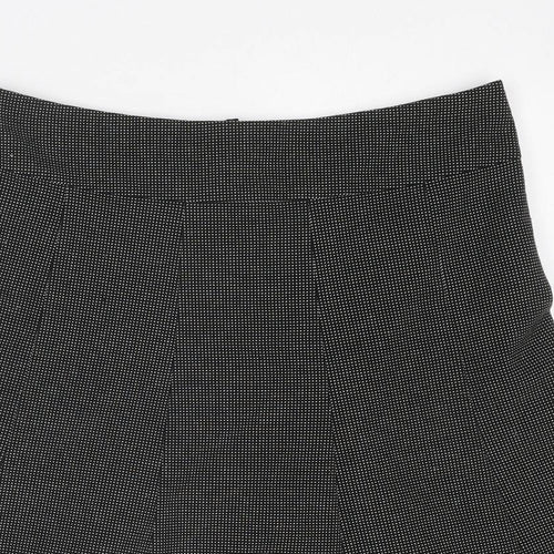 NEXT Womens Black Polka Dot Polyester Swing Skirt Size 14 Zip