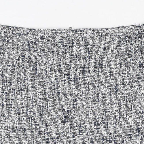 Oasis Womens Blue Acrylic A-Line Skirt Size 14 Zip