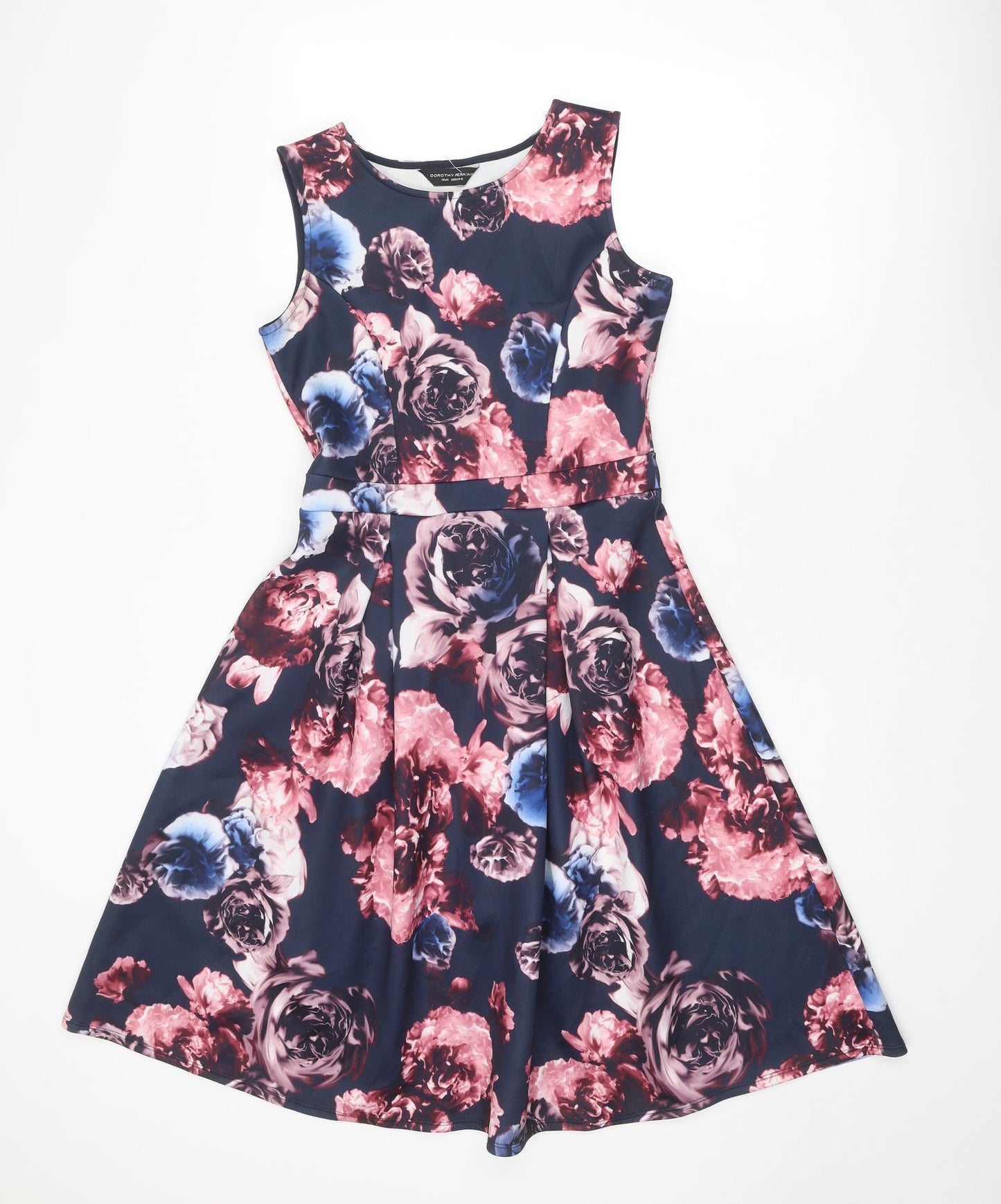 Dorothy Perkins Womens Multicoloured Floral Polyester Fit & Flare Size 10 Round Neck Pullover