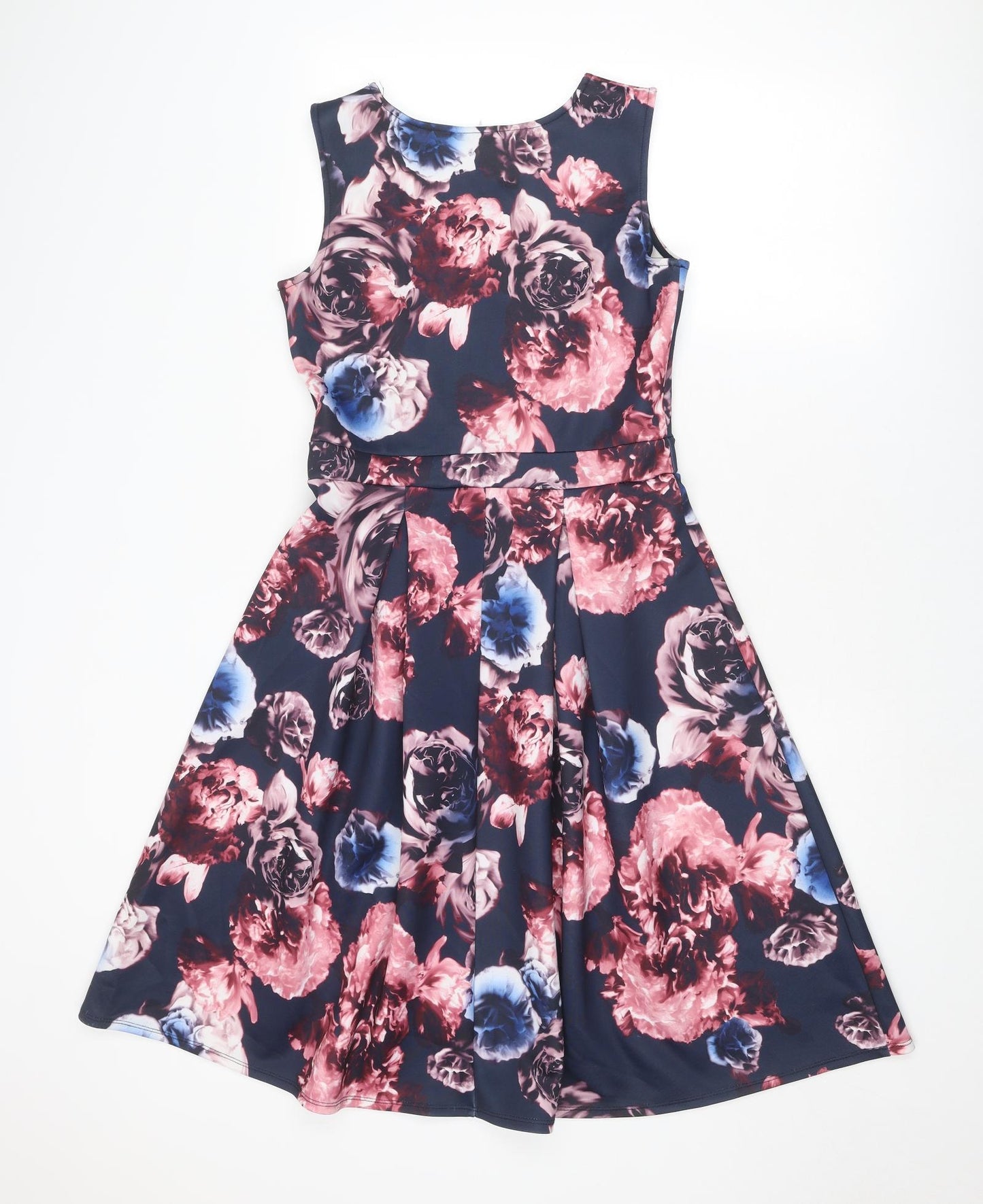 Dorothy Perkins Womens Multicoloured Floral Polyester Fit & Flare Size 10 Round Neck Pullover