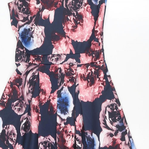 Dorothy Perkins Womens Multicoloured Floral Polyester Fit & Flare Size 10 Round Neck Pullover