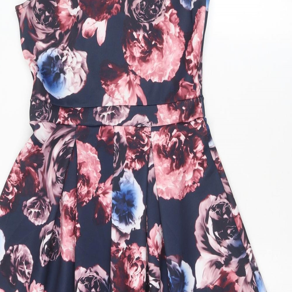 Dorothy Perkins Womens Multicoloured Floral Polyester Fit & Flare Size 10 Round Neck Pullover