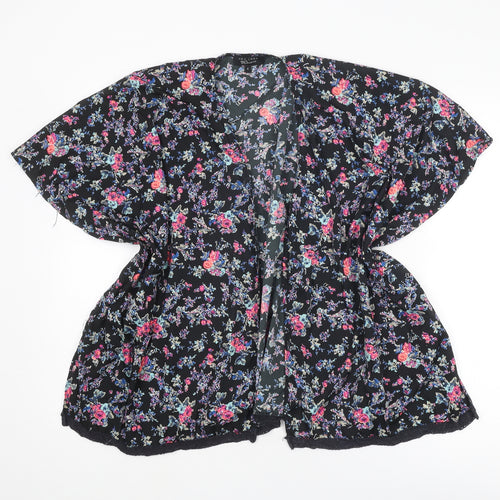 New Look Girls Multicoloured Floral Polyester Kimono Blouse Size S V-Neck - Open