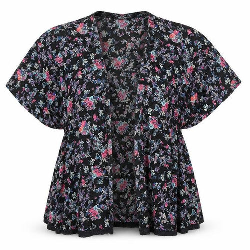 New Look Girls Multicoloured Floral Polyester Kimono Blouse Size S V-Neck - Open