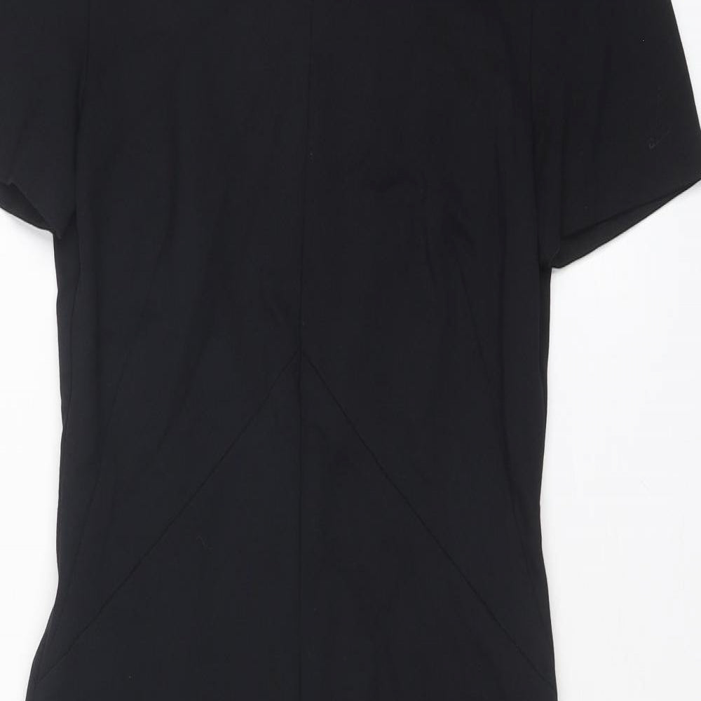 Marks and Spencer Womens Black Viscose A-Line Size 6 V-Neck Zip