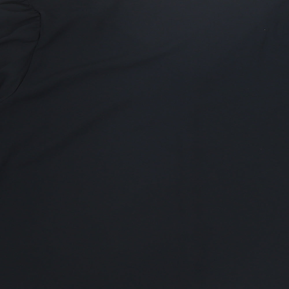 Marks and Spencer Womens Black Polyester Basic Blouse Size 18 V-Neck