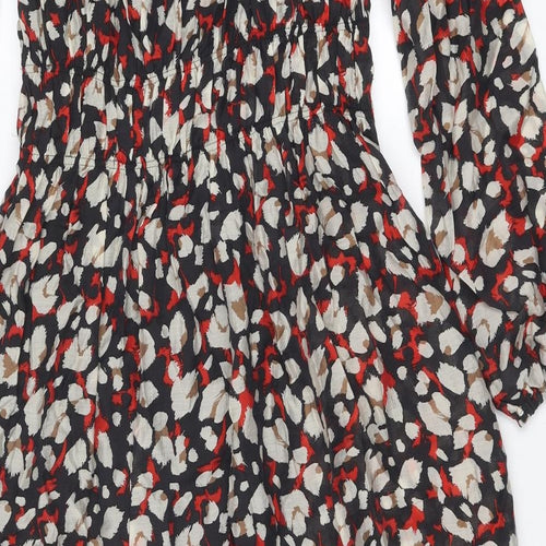 Marks and Spencer Womens Multicoloured Geometric Lyocell Shirt Dress Size 10 Round Neck Pullover