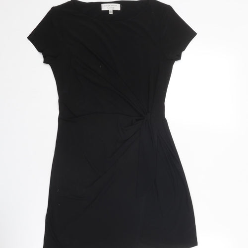 Laura Ashley Womens Black Polyester A-Line Size 8 Round Neck Pullover