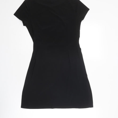 Laura Ashley Womens Black Polyester A-Line Size 8 Round Neck Pullover