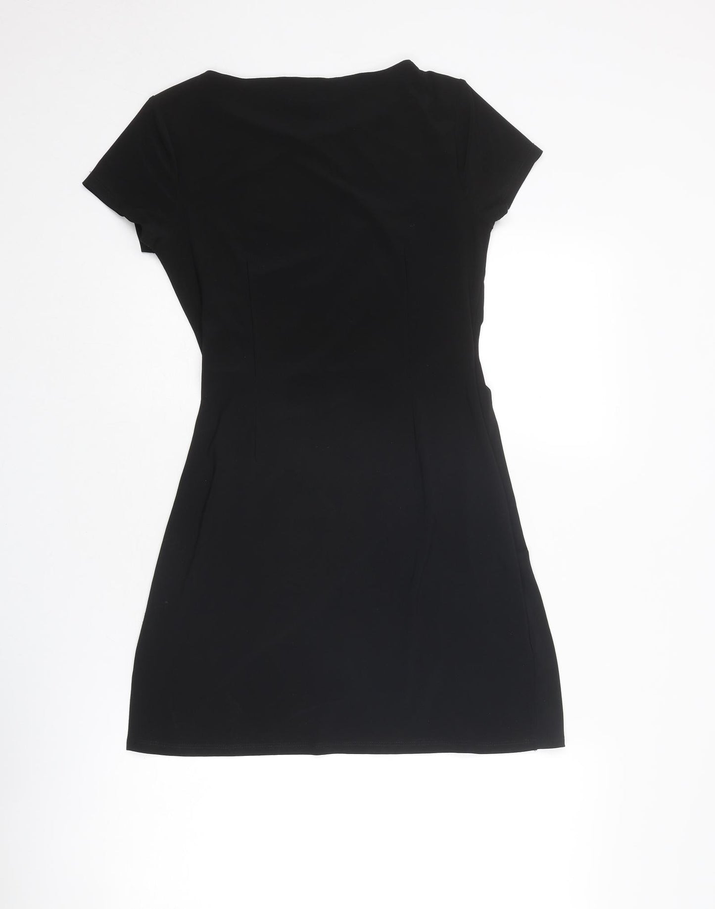 Laura Ashley Womens Black Polyester A-Line Size 8 Round Neck Pullover