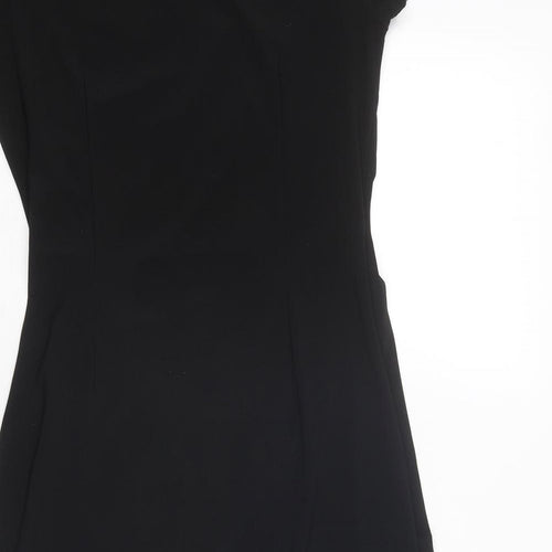 Laura Ashley Womens Black Polyester A-Line Size 8 Round Neck Pullover