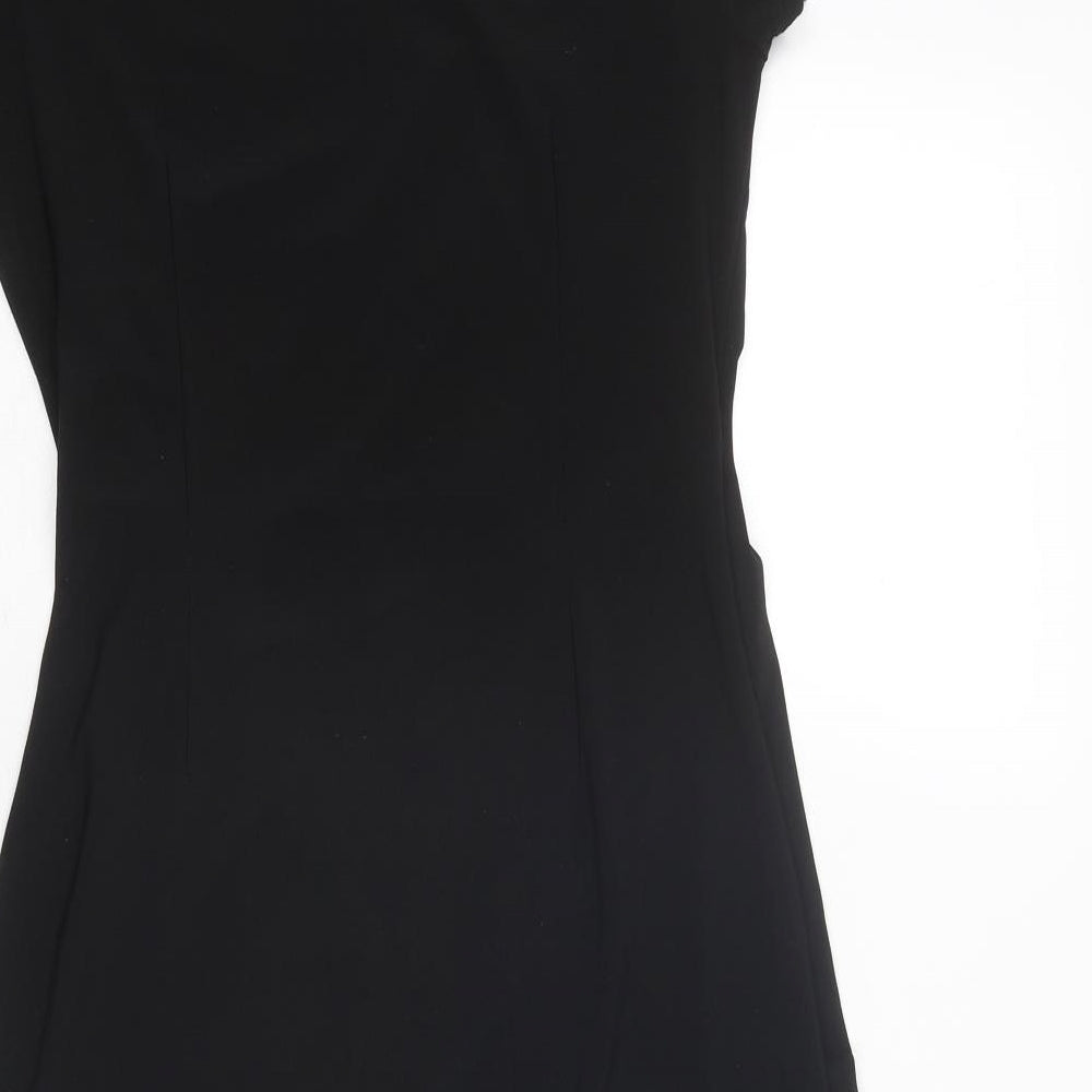 Laura Ashley Womens Black Polyester A-Line Size 8 Round Neck Pullover