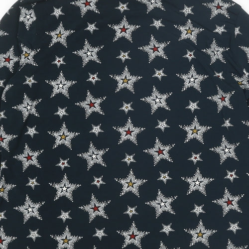 NEXT Womens Grey Geometric Polyester Basic Blouse Size 14 Round Neck - Star Print