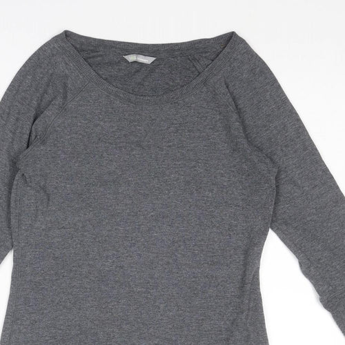 Marks and Spencer Womens Grey Cotton Pullover Sweatshirt Size 8 Pullover