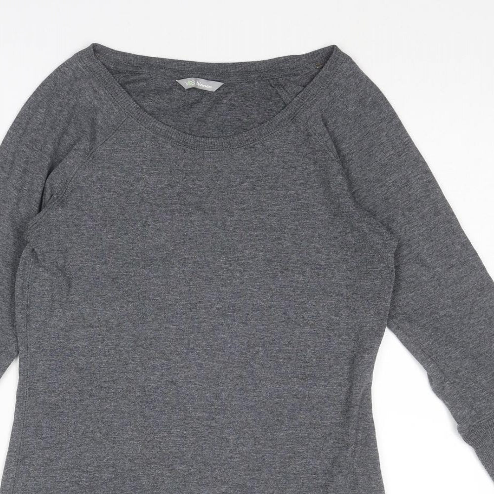 Marks and Spencer Womens Grey Cotton Pullover Sweatshirt Size 8 Pullover