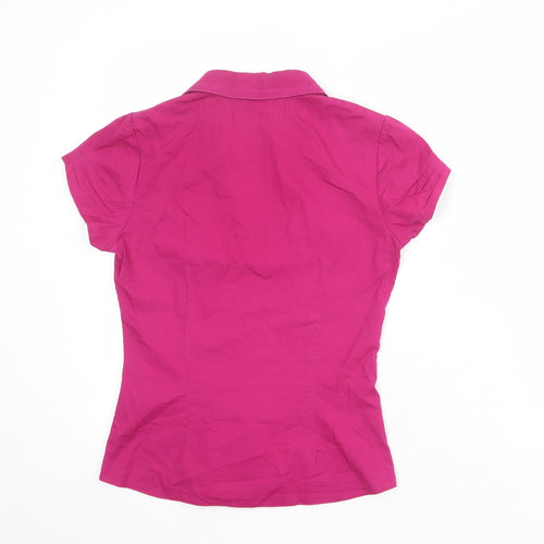 Dorothy Perkins Womens Purple Cotton Basic Button-Up Size 6 Collared