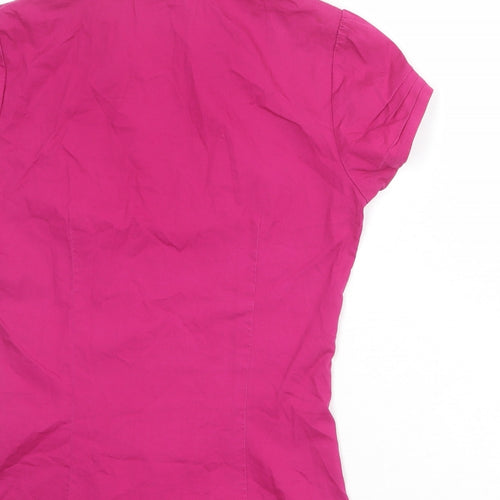 Dorothy Perkins Womens Purple Cotton Basic Button-Up Size 6 Collared