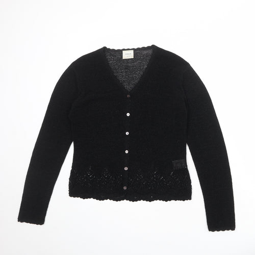 NEXT Womens Black V-Neck Viscose Cardigan Jumper Size 12