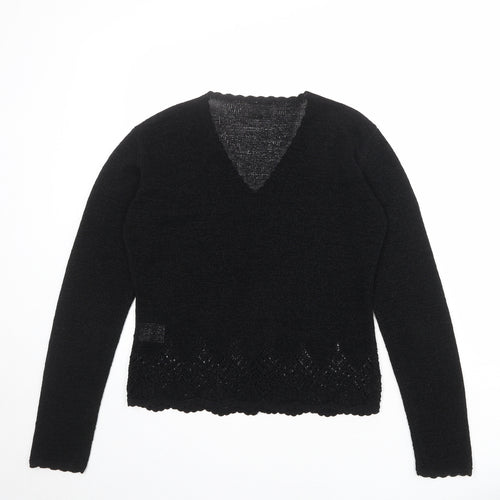 NEXT Womens Black V-Neck Viscose Cardigan Jumper Size 12