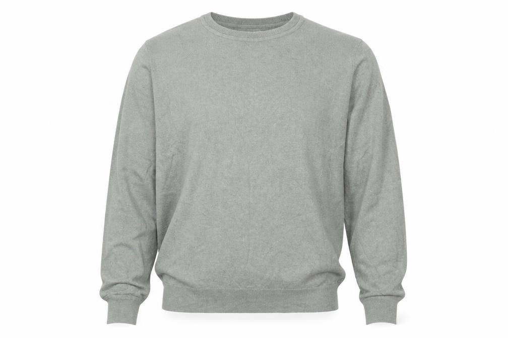 John Lewis Mens Green Round Neck Cotton Pullover Jumper Size M Long Sleeve