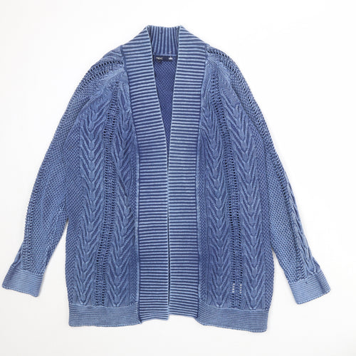 NEXT Womens Blue V-Neck 100% Cotton Cardigan Jumper Size 14