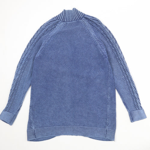 NEXT Womens Blue V-Neck 100% Cotton Cardigan Jumper Size 14