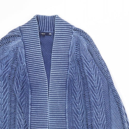 NEXT Womens Blue V-Neck 100% Cotton Cardigan Jumper Size 14