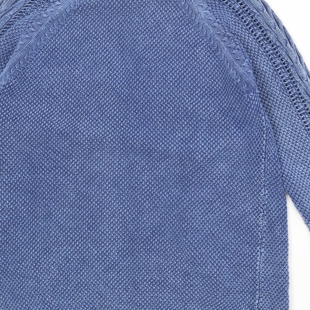 NEXT Womens Blue V-Neck 100% Cotton Cardigan Jumper Size 14