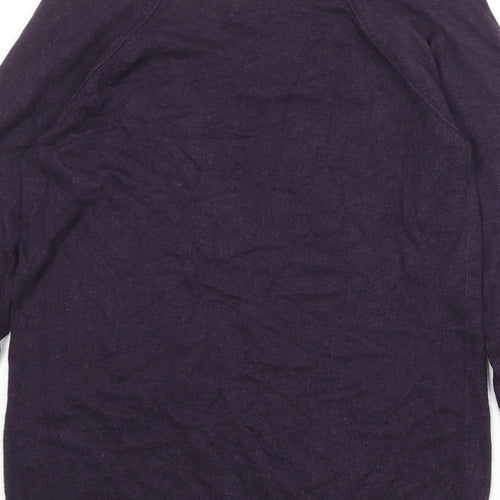 River Island Womens Purple V-Neck Cotton Pullover Jumper Size 14