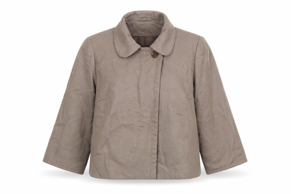 Front view of Limited Collection women’s brown jacket blazer, size UK 14, button